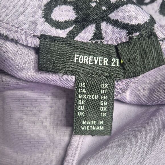 Forever 21 Black and Purple Floral Mini Dress Office Siren Plus Size 0X - Picture 4 of 5